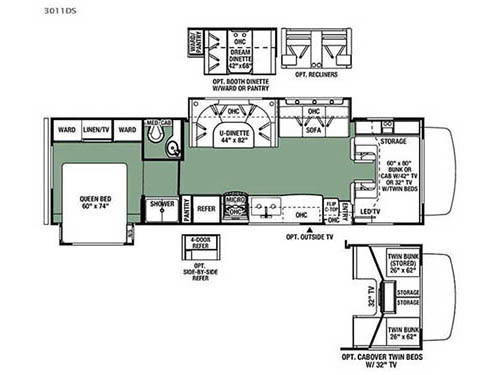 Floorplan - 2016 Forest River RV Forester 3011DS Ford