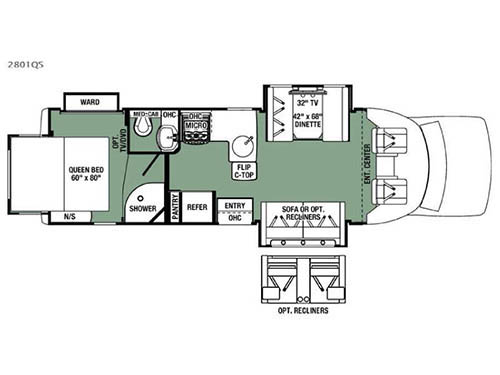 Floorplan - 2016 Forest River RV Forester Grand Touring Series 2801QS Ford