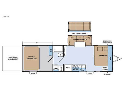 Floorplan - 2016 Forest River RV XLR Hyper Lite 27HFS