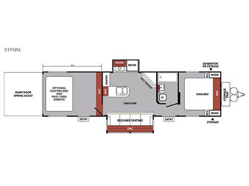 Floorplan - 2016 Forest River RV XLR Nitro 31FQSL