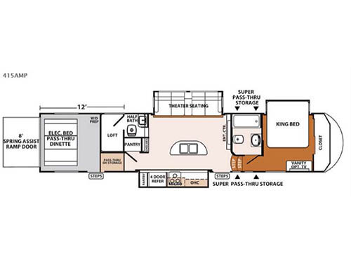 Floorplan - 2016 Forest River RV XLR Thunderbolt 415AMP
