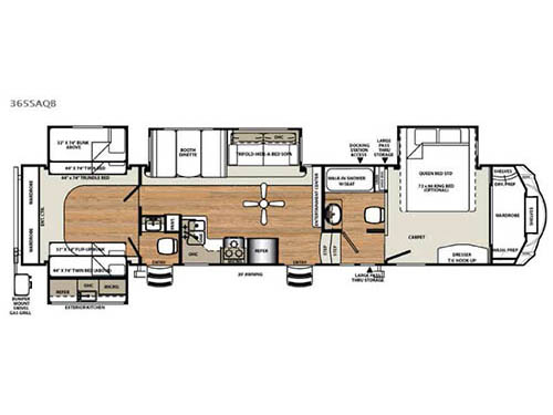 Floorplan - 2016 Forest River RV Sandpiper 365SAQB
