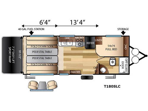 Floorplan - 2016 Forest River RV Sandstorm T180SLC