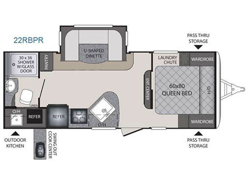 Floorplan - 2016 Keystone RV Premier Ultra Lite 22RBPR