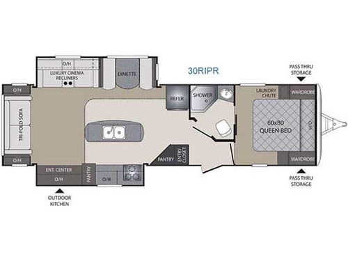 Floorplan - 2016 Keystone RV Premier Ultra Lite 30RIPR