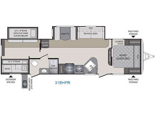 Premier Ultra Lite 31BHPR Floorplan
