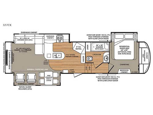 Floorplan - 2016 Forest River RV Wildcat 327CK