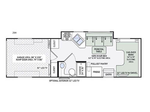 Floorplan - 2016 Thor Motor Coach Outlaw Class C 29H