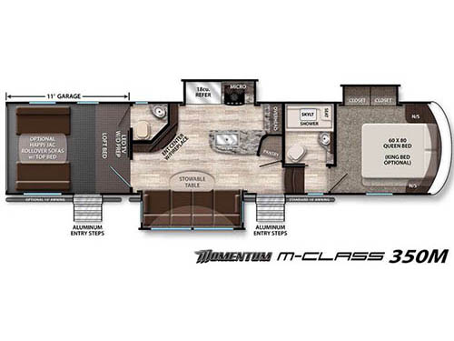 Floorplan - 2016 Grand Design Momentum M-Class 350M