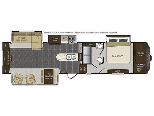 Floorplan - 2016 Keystone RV Alpine 3511RE