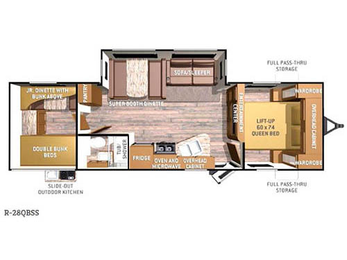 Floorplan - 2016 Cruiser Radiance R-28QBSS