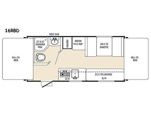 Floorplan - 2016 Coachmen RV Viking Ultra-Lite 16RBD