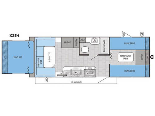 Floorplan - 2016 Jayco Jay Feather Ultra Lite X254