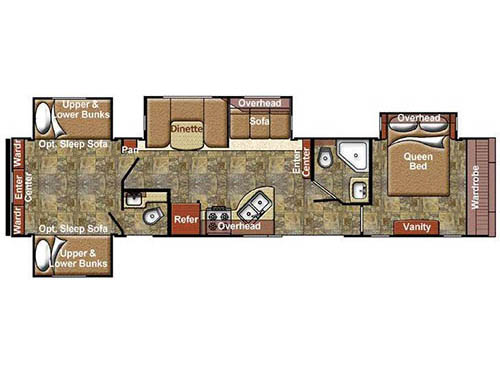 Floorplan - 2016 Gulf Stream RV Trailmaster 409 RBB