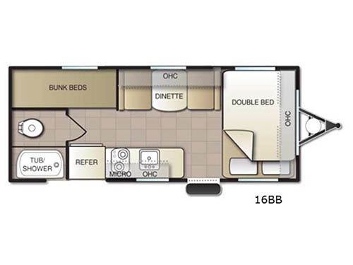 Floorplan - 2016 Pacific Coachworks Mighty Lite M16BB