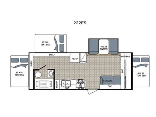 Floorplan - 2016 Dutchmen RV Kodiak Express 222ES