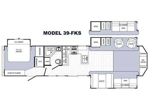 Floorplan - 2016 Palomino Puma Destination 39-FKS