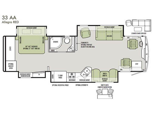 Floorplan - 2016 Tiffin Motorhomes Allegro RED 33 AA