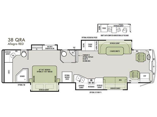 Floorplan - 2016 Tiffin Motorhomes Allegro RED 38 QRA