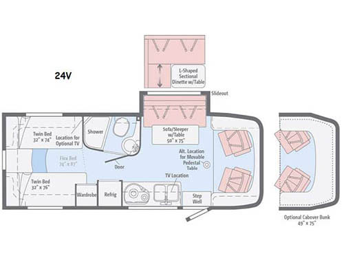 Floorplan - 2016 Winnebago View 24V