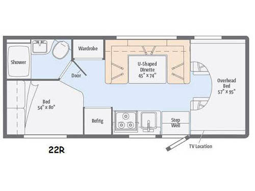 Floorplan - 2016 Itasca Spirit 22R