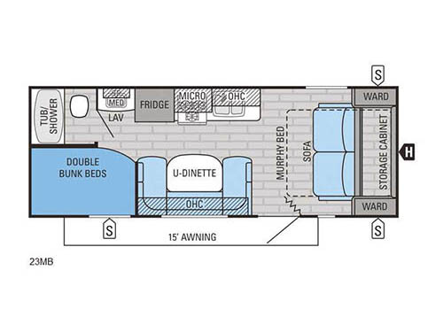 Floorplan - 2016 Jayco Jay Flight 23MB