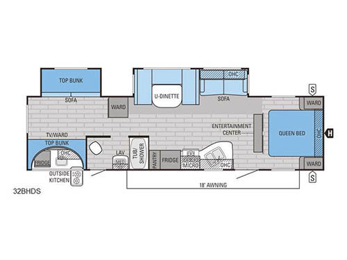 Floorplan - 2016 Jayco Jay Flight 32BHDS