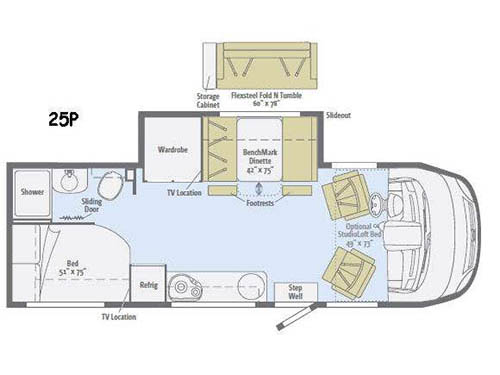 Floorplan - 2016 Winnebago Via 25P