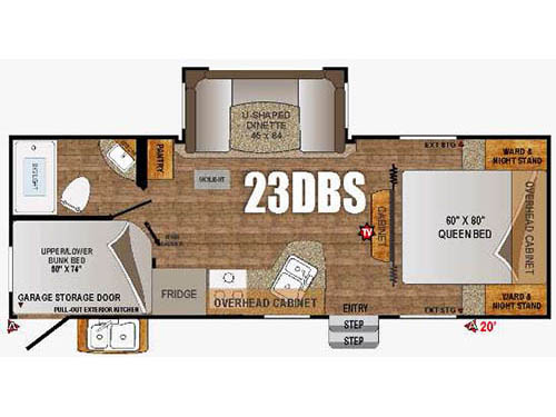 Floorplan - 2016 Outdoors RV Creek Side 23DBS