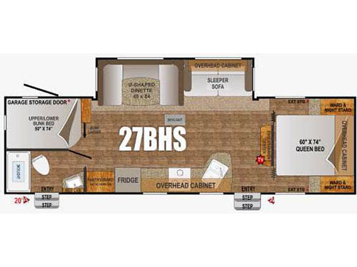 Floorplan - 2016 Outdoors RV Creek Side 27BHS