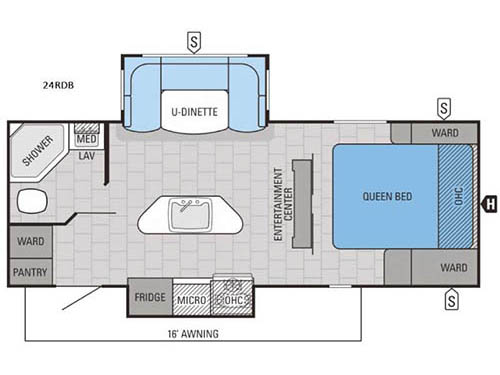 Floorplan - 2016 Jayco White Hawk 24RDB