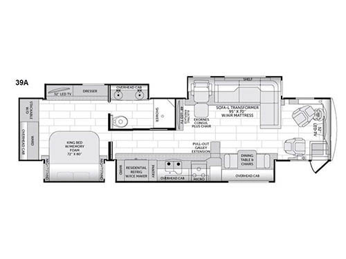 Floorplan - 2016 American Coach American Revolution 39A