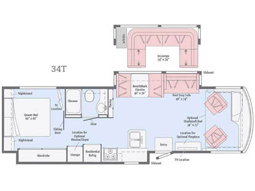Floorplan - 2016 Itasca Solei 34T