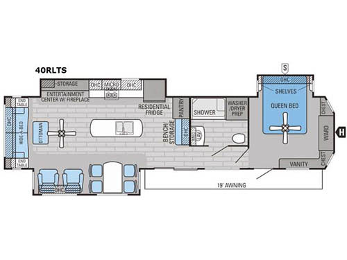 Jay Flight Bungalow 40RLTS Floorplan
