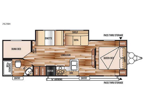Floorplan - 2016 Forest River RV Salem Cruise Lite 262BHXL