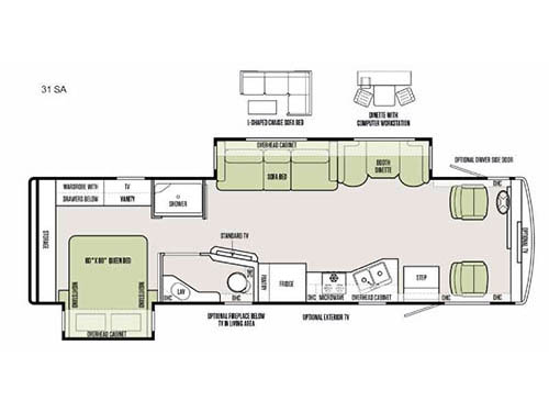 Floorplan - 2016 Tiffin Motorhomes Allegro 31 SA