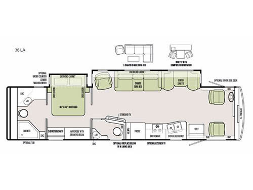 Floorplan - 2016 Tiffin Motorhomes Allegro 36 LA