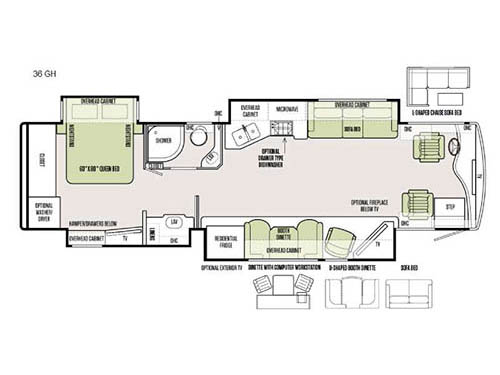 Floorplan - 2016 Tiffin Motorhomes Phaeton 36 GH