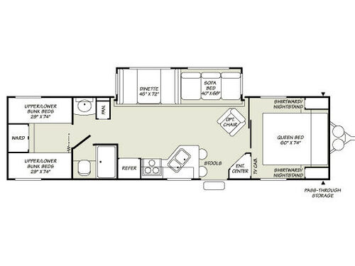 Floorplan - 2007 Fleetwood RV Wilderness Scout 320DBHS