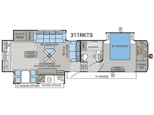 Floorplan - 2016 Jayco North Point 311RKTS