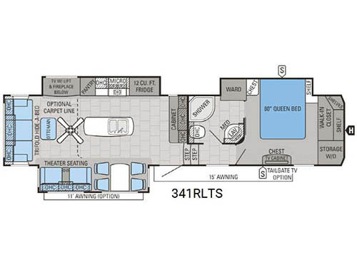 Floorplan - 2016 Jayco North Point 341RLTS