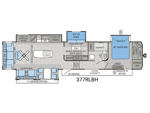 North Point 377RLBH Floorplan