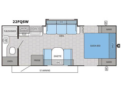 Floorplan - 2016 Jayco Jay Feather 22FQSW