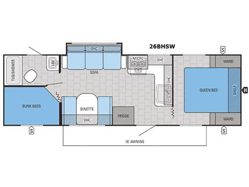 Floorplan - 2016 Jayco Jay Feather 26BHSW