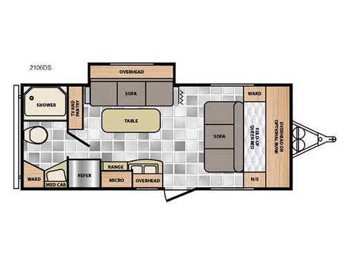 Floorplan - 2016 Winnebago Industries Towables Micro Minnie 2106DS