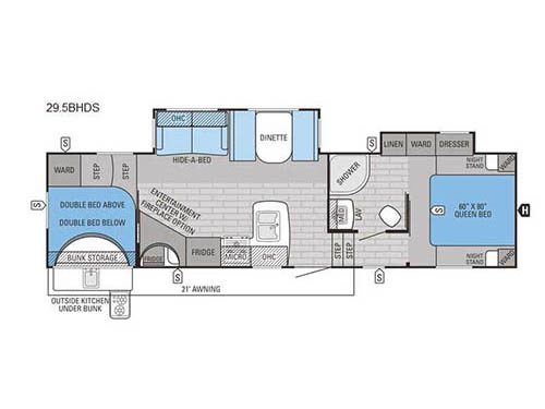 Floorplan - 2016 Jayco Eagle HT 29.5BHDS