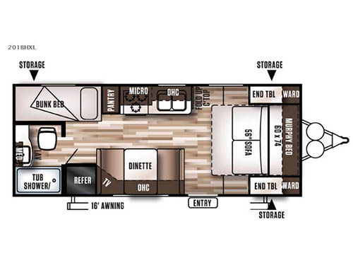 Floorplan - 2016 Forest River RV Wildwood X-Lite 201BHXL