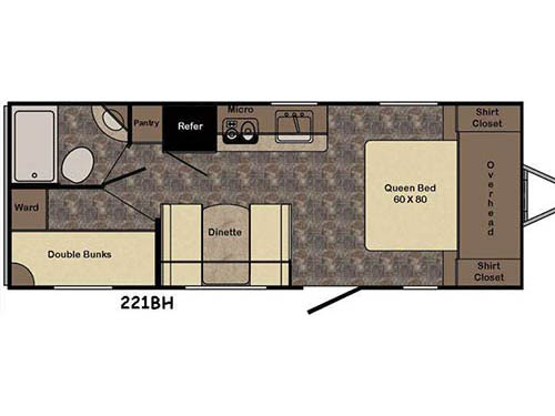 Floorplan - 2016 CrossRoads RV Sunset Trail Ultra Lite 221BH