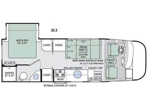 Floorplan - 2016 Thor Motor Coach Vegas 25.3