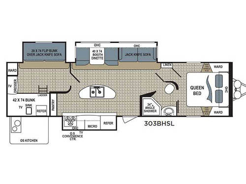 Floorplan - 2016 Dutchmen RV Kodiak Express 303BHSL